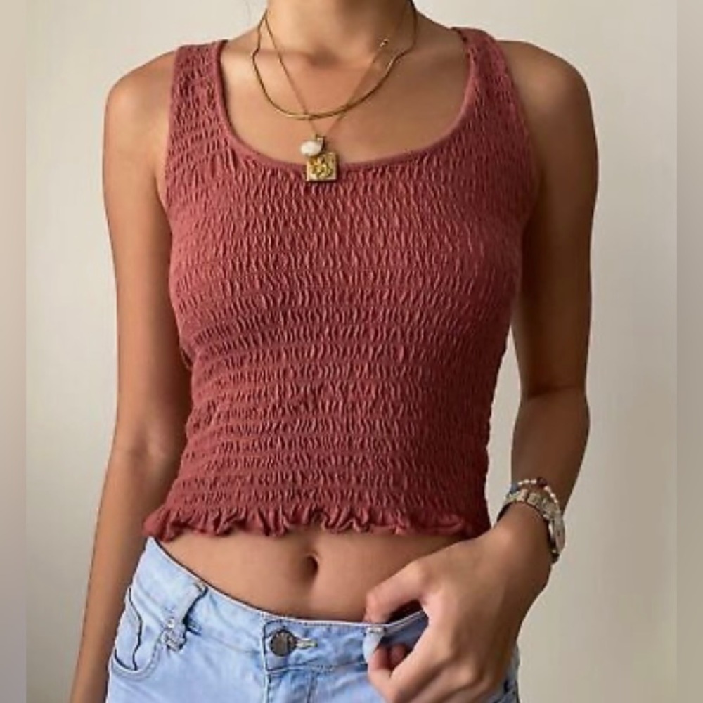 American Eagle Women's Smocked Crop Top S